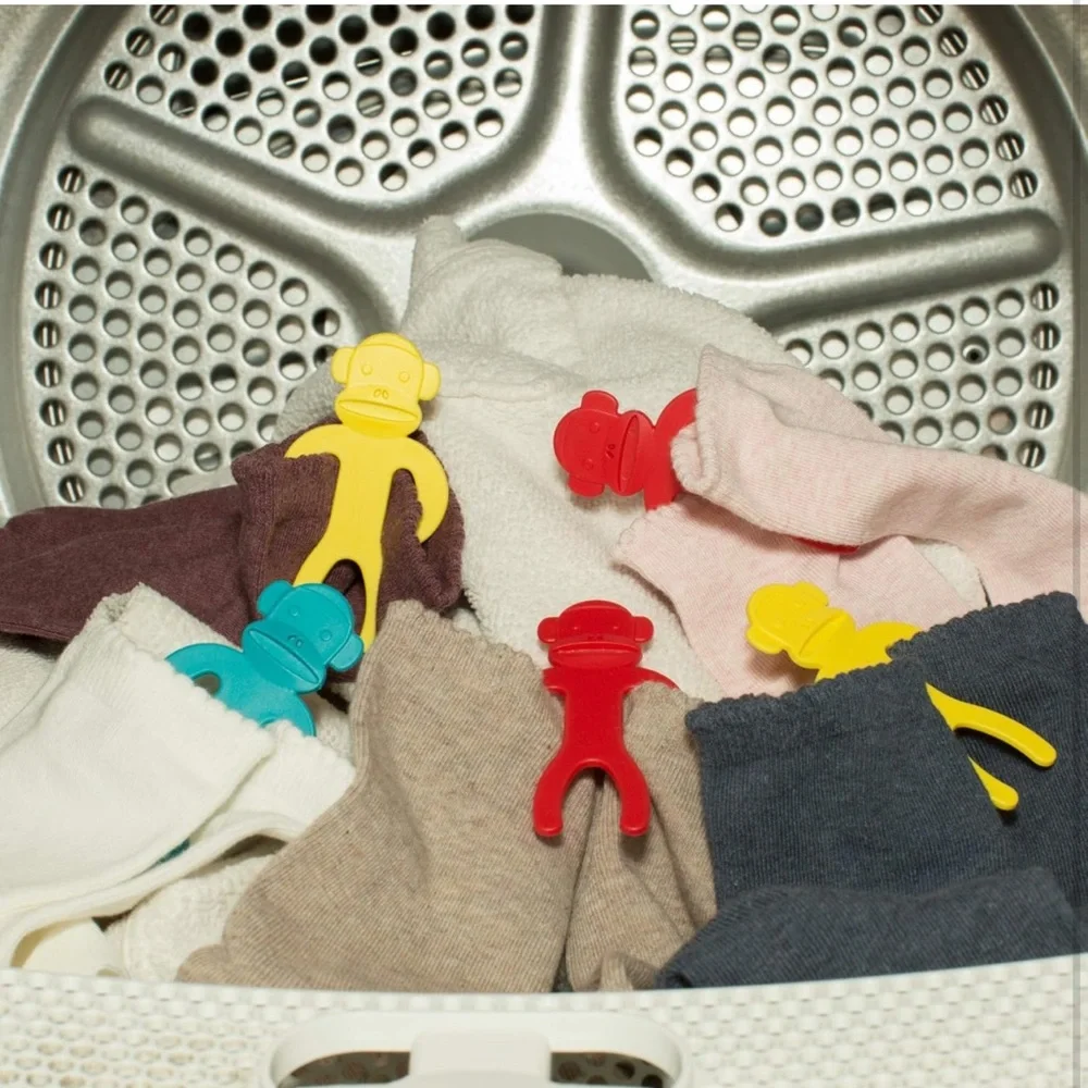 Kikkerland Sock Monkeys Set of 12 Sock Clips